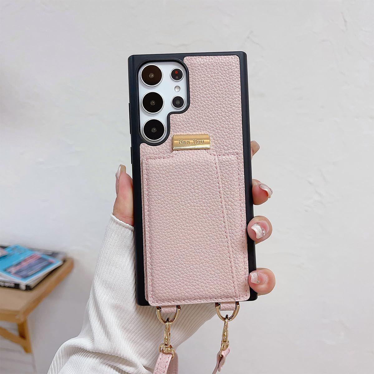 【数量限定】マグネット 自吸式開閉 背面鏡付き 内蔵 人気 カバー 携帯 保護 斜めショルダーストラップ付き（長さ調整可能）耐衝撃 SC-52E SC-52E カバー 手帳型 女性 手帳型 SCG26 上品 ファッシ