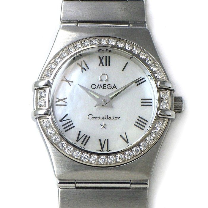 オメガ OMEGA 腕時計 コンステレーション 1476.61.00 夜光針 ダイヤベゼル ホワイトシェル文字盤 SS クオーツアナログ