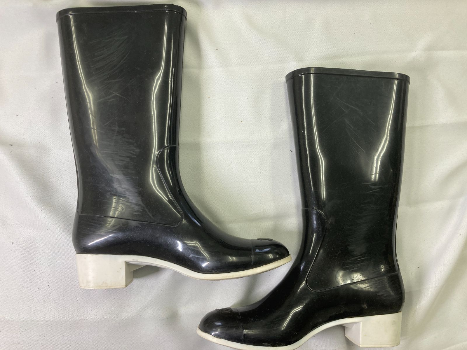 専用品　美品　シャネル 長靴 CHANEL シャネル レインブーツ 長靴（size38 ・日本サイズ24.0cm