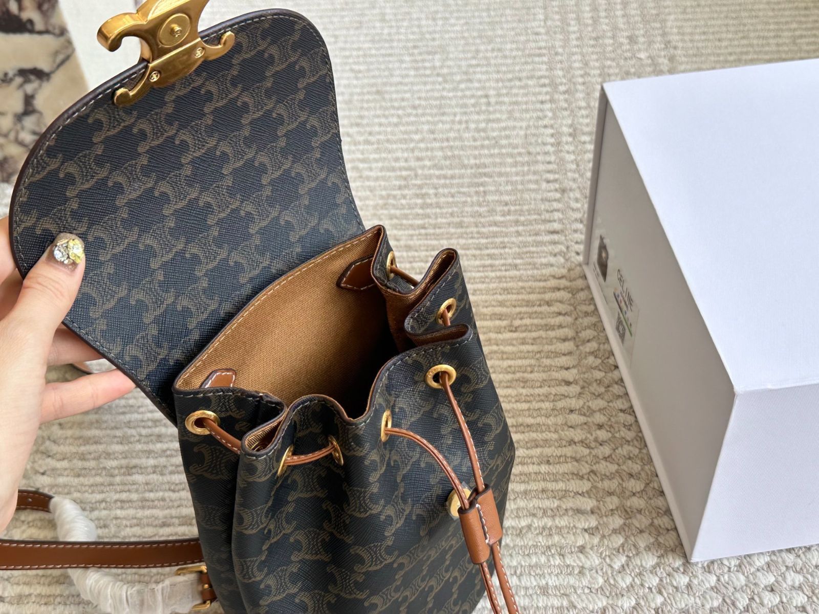 今日特価】Celine Monogram Double Shoulder Bag - セリーヌ