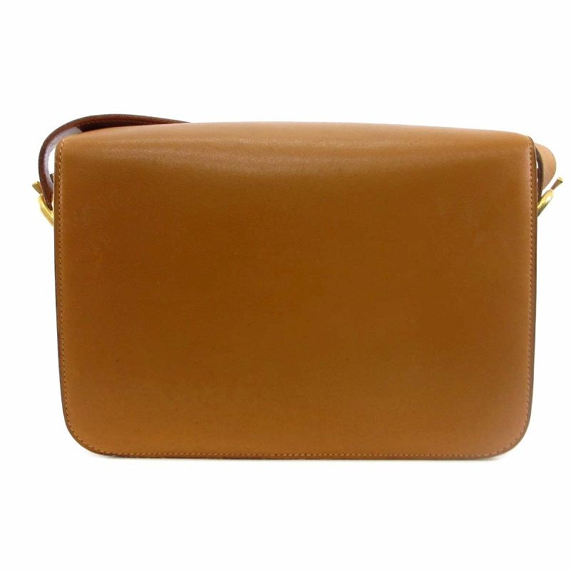 セリーヌ　ブラウン　ヴィンテージ　ショルダーバッグ セリーヌ CELINE ヴィンテージ ショルダーバッグ ロゴ レザー ブラウン