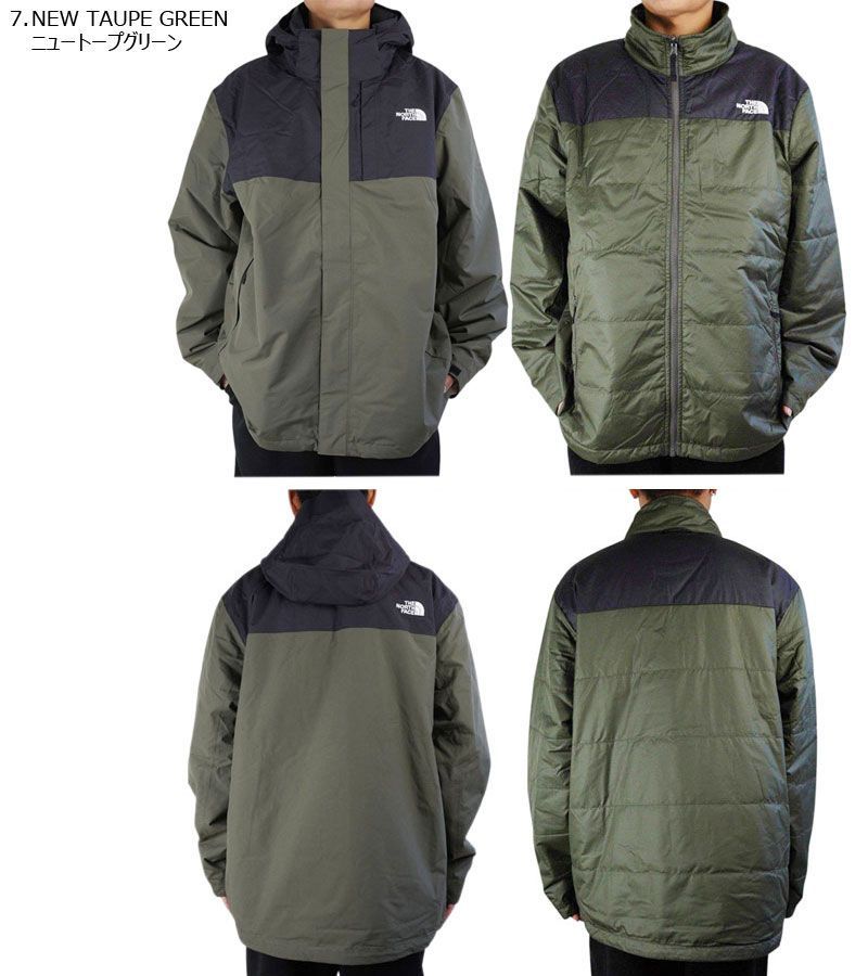 ノースフェイスUSA企画 日本未発売 THE NORTH FACE メンズ 3ウェイジャケット M LONEPEAKTRI JKT-RTO ローンピーク3ウェイジャケット レトロ ニュートープグリーン