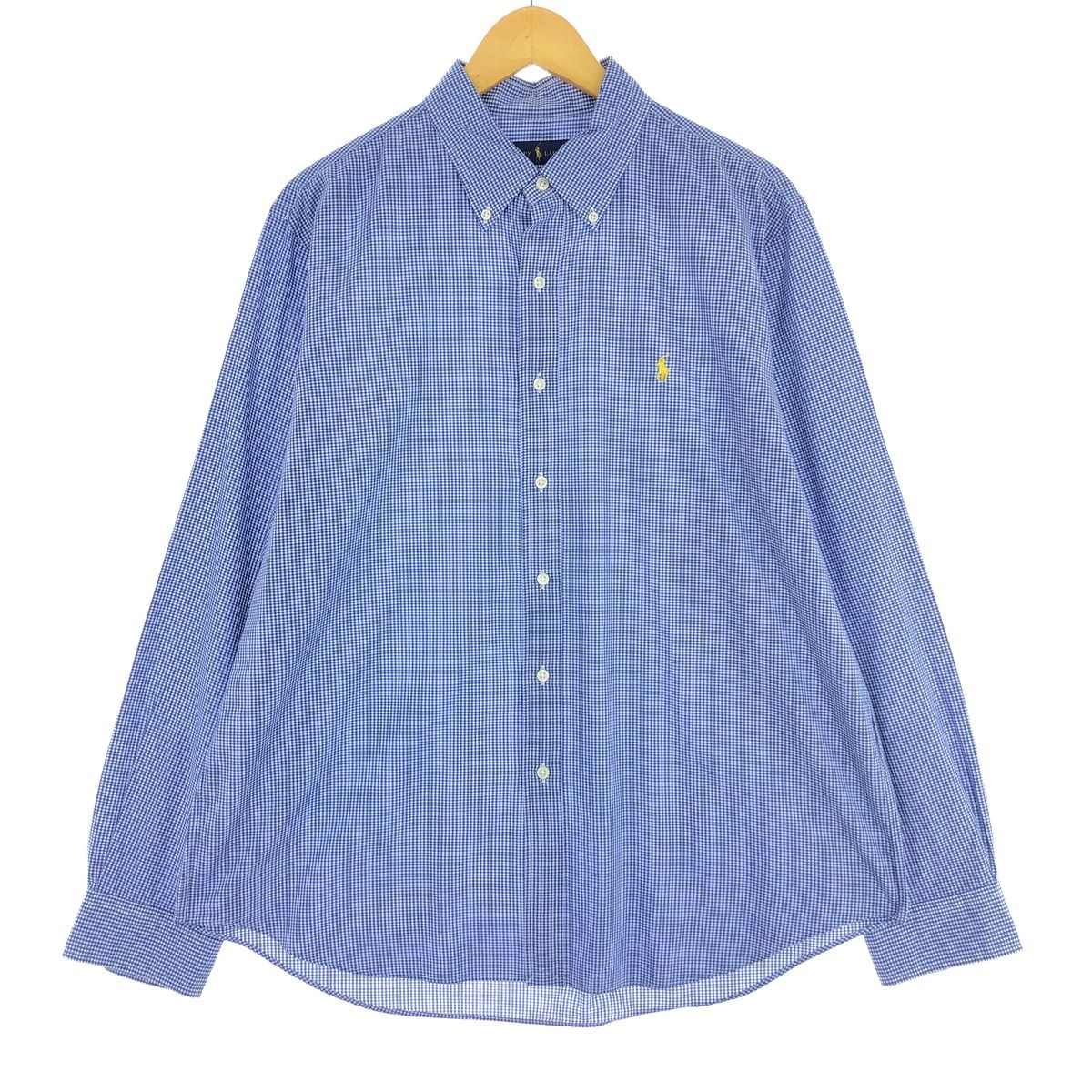 古着 ラルフローレン Ralph Lauren ギンガムチェック 長袖 ボタンダウンチェックシャツ メンズXL/eaa443661
