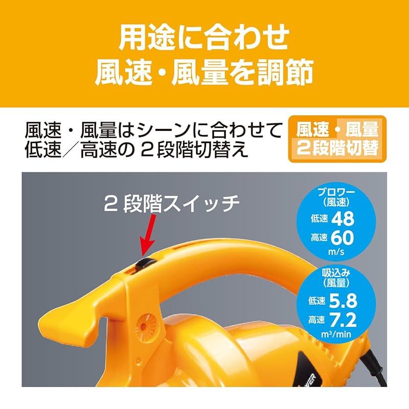 リョービ　RYOBI　ブロワバキューム　RESV-1000 風速２段切り替え 京セラ(Kyocera) 旧リョービ ブロワバキューム RESV-1000 電源コード式