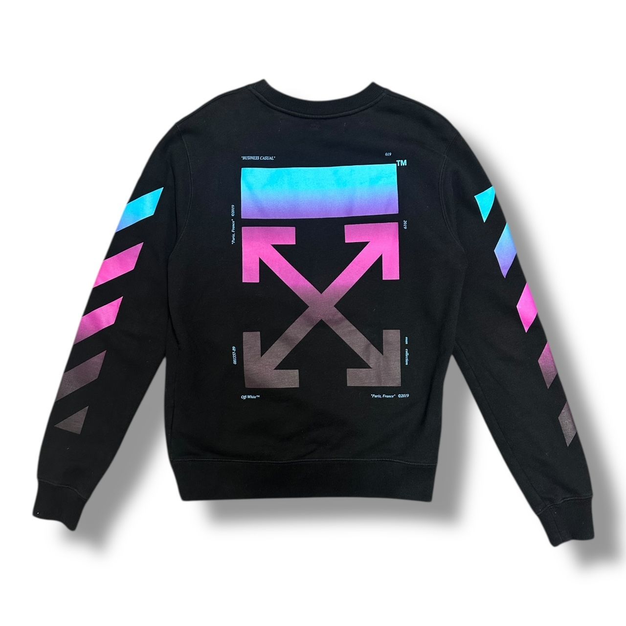 OFF-WHITE 18AW DIAG GRADIENT CREWNECK アロープリント クルー
