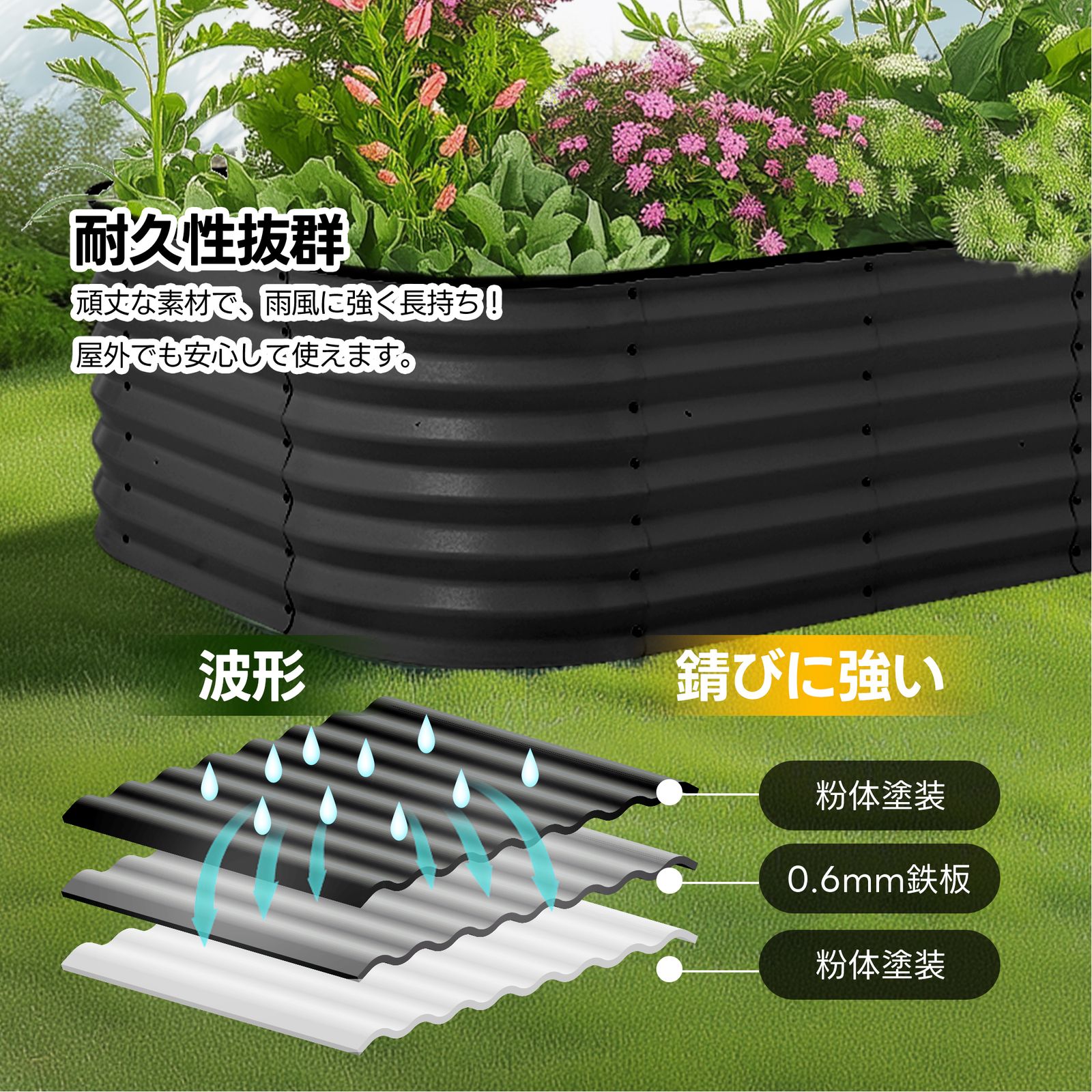 大人気商品」全新品 レイズドベッド ガーデンベッド L200×W100×H45cm