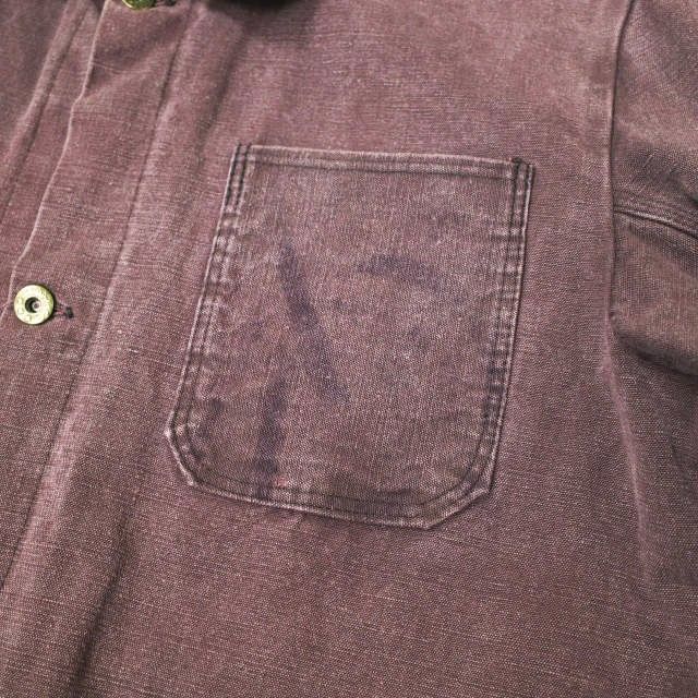 フレンチヴィンテージ 月桂樹ボタン オーバーダイ コットンキャンバス