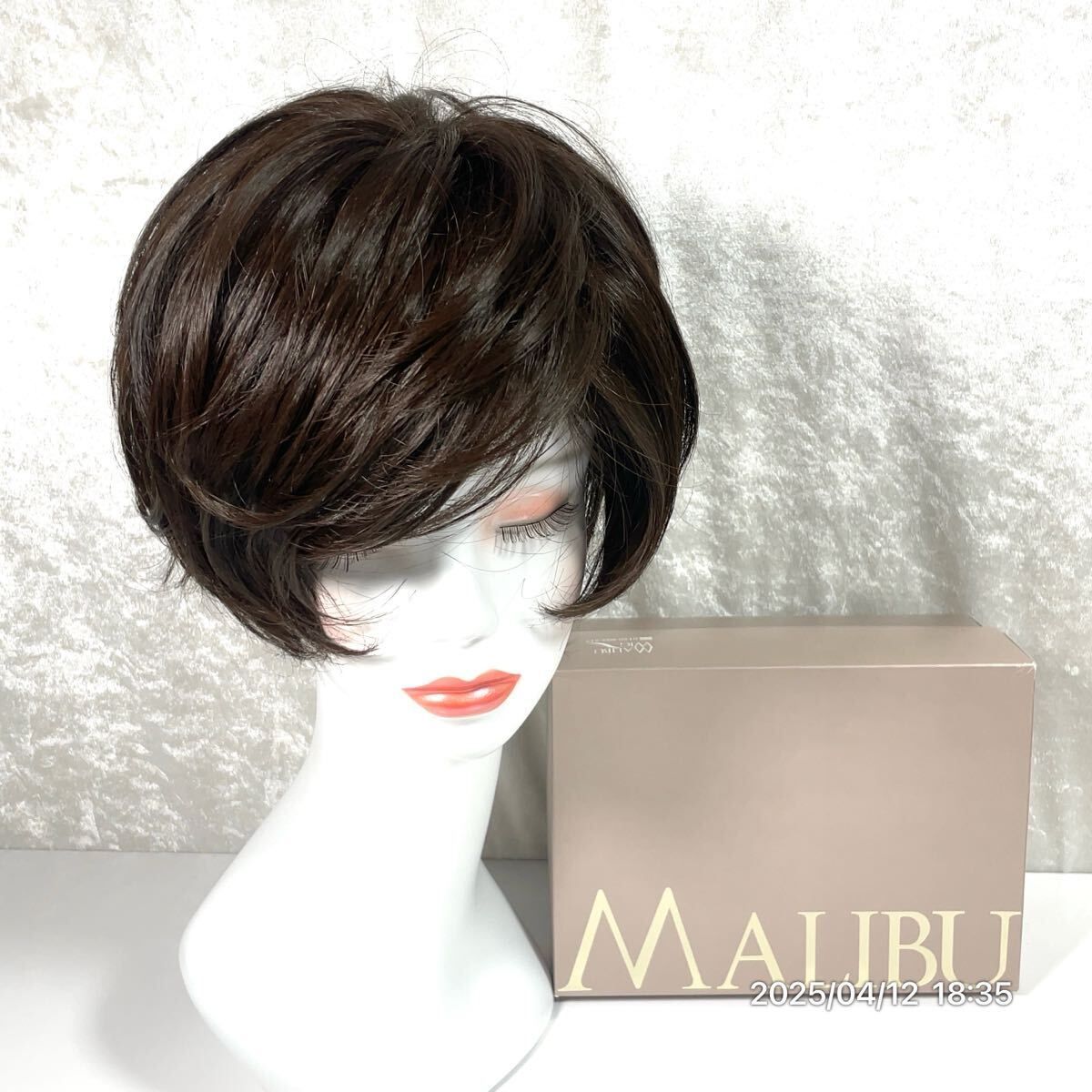 ⑤ MALIBU マリブ ブラウン系 ふんわり ショートヘアー 医療 お洒落 フル ウィッグ カツラ つけ毛 き