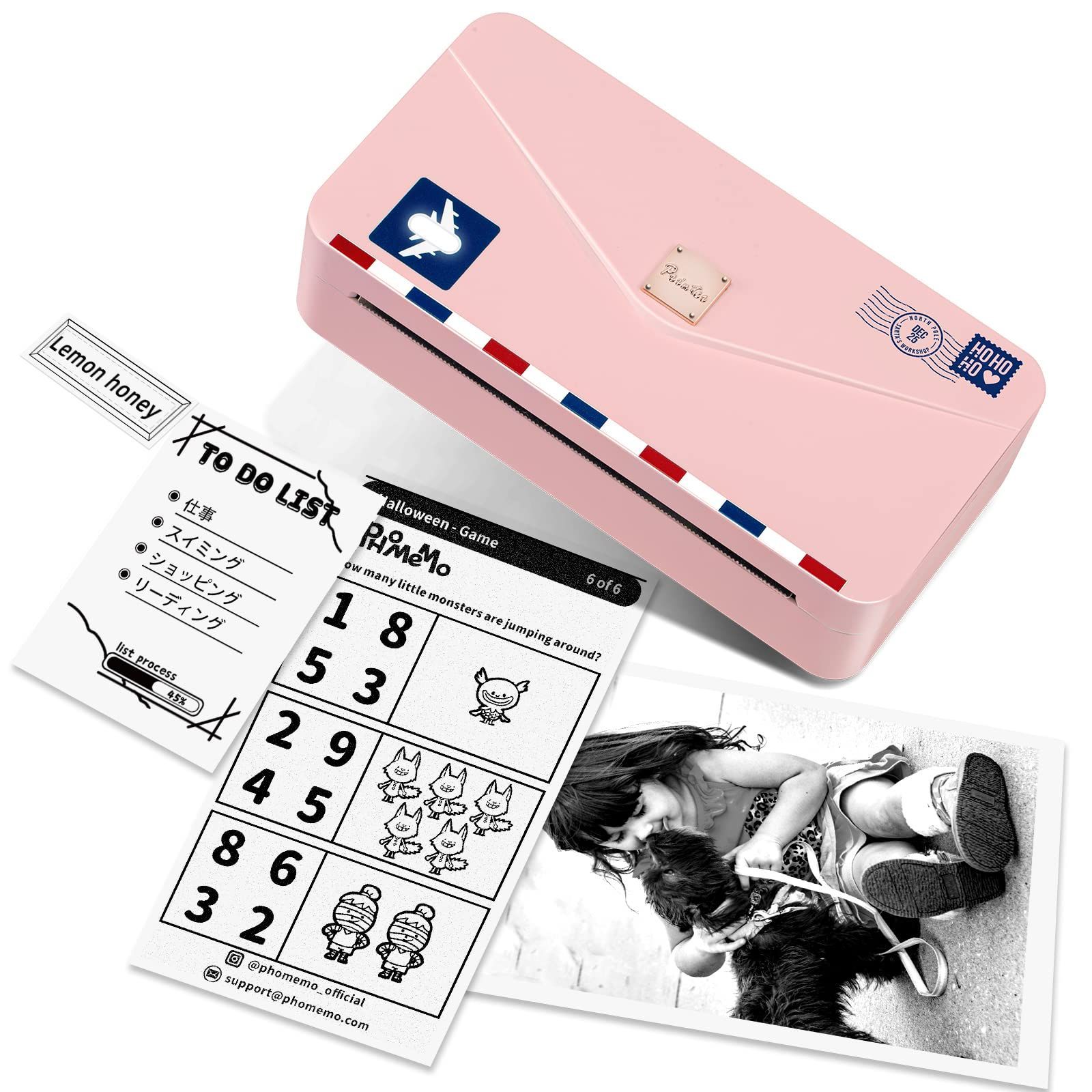 フォトプリンター ノートプリンター 感熱式ミニプリンター15|53|80|110mm感熱紙対応 スマートBluetoothプリンター 付箋プリンター モバイルプリンター ラベルプリンター 300dpi M04AS 写真|ノート|メモ|クリスマスギフトに最適です