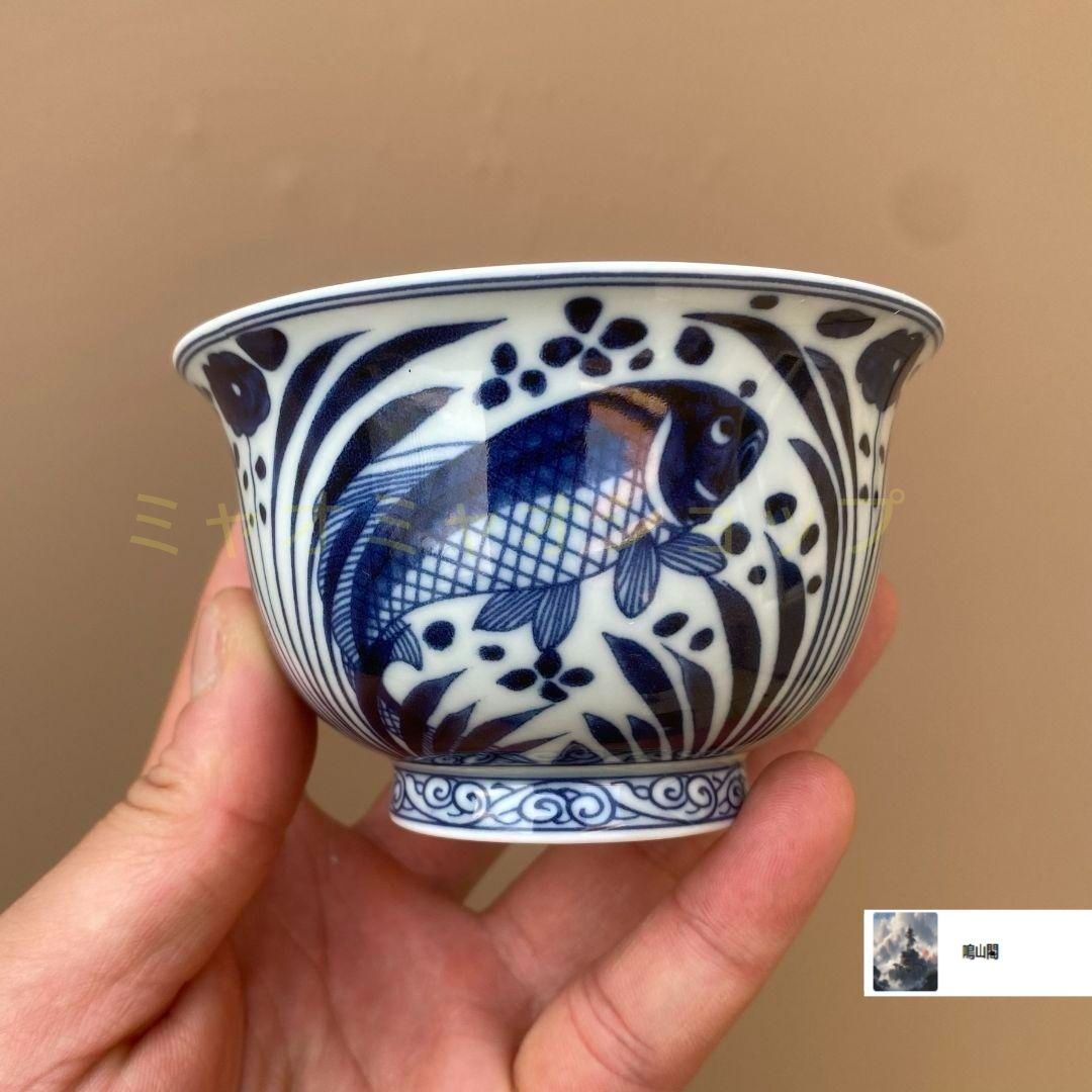 景徳鎮 元青花磁器魚藻紋懸停二才蓋碗 茶碗 煎茶器 景徳鎮 元青花磁器魚藻紋懸停二才蓋碗 茶碗 煎茶器 - メルカリ