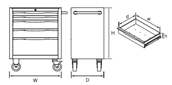KTC ローラーキャビネット 7段7引出し シルバー EKW-1007