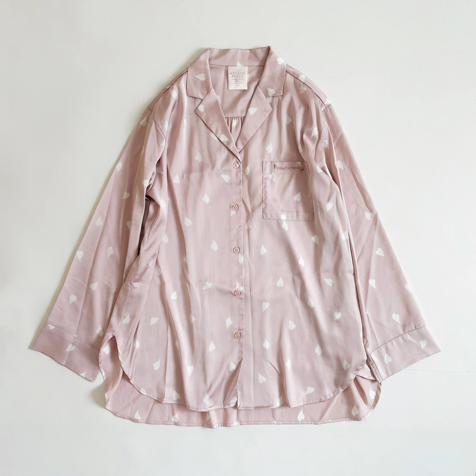 2366 gelato pique ジェラートピケ ペタルモチーフサテンシャツ 桜 