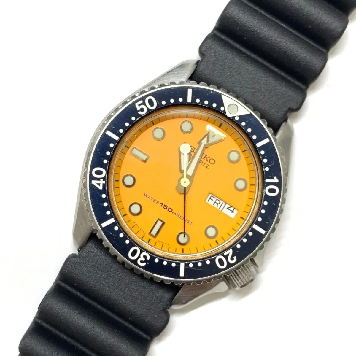 美品電池交換済　セイコー6458-600A セイコー SEIKO ダイバー 150m オレンジダイヤル 6458-600A