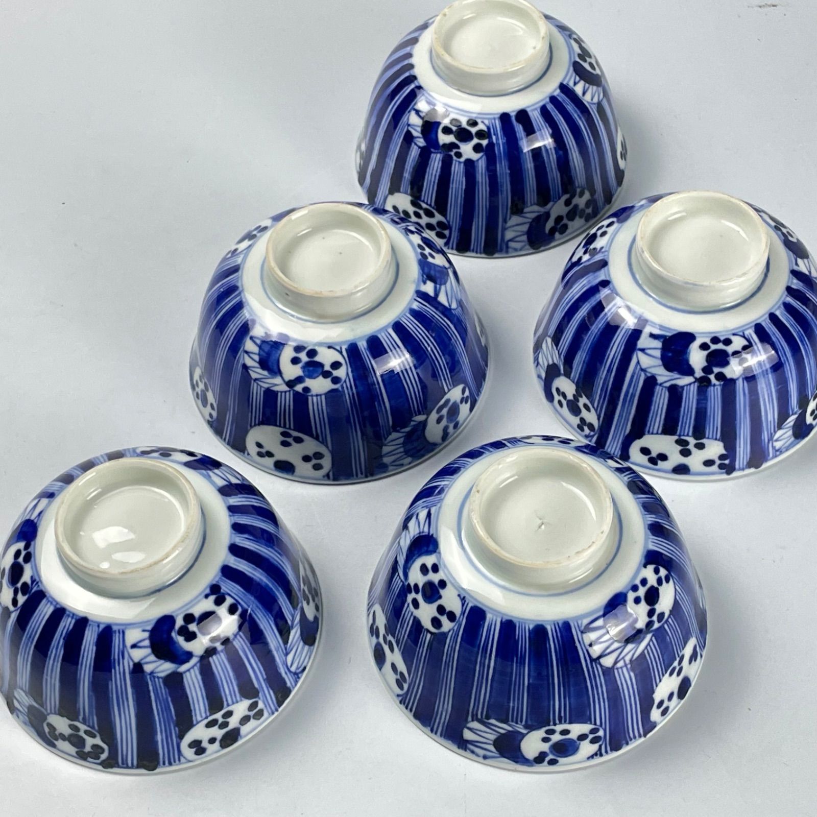 骨董 伊万里焼 蓋付き茶椀 5客セット