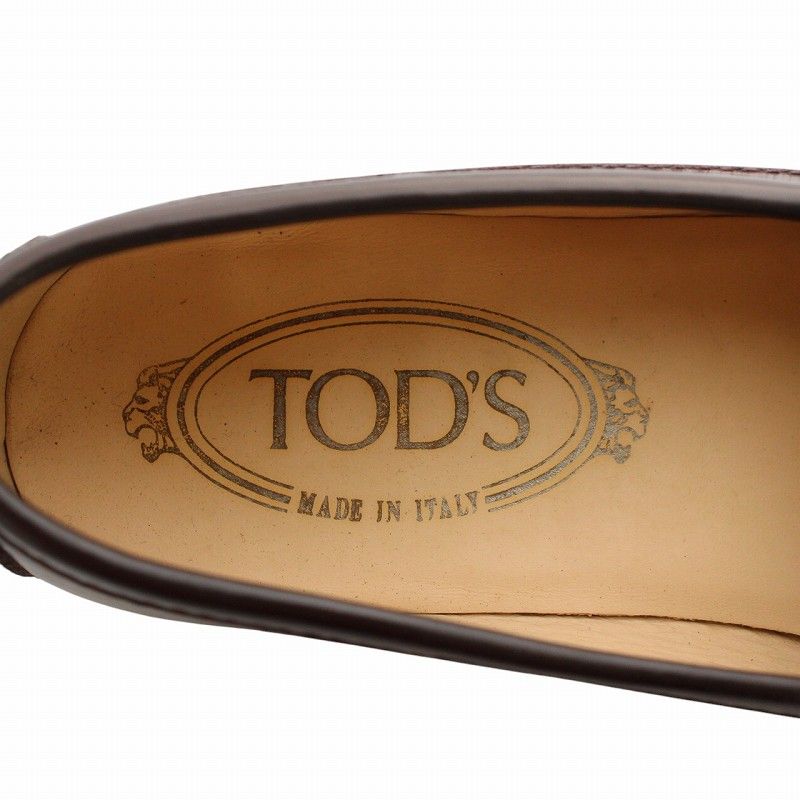 TOD'S ブラウン レザー スリッポンローファー トッズ TOD'S ローファー スリッポン レザー ラウンドトゥ 36.5
