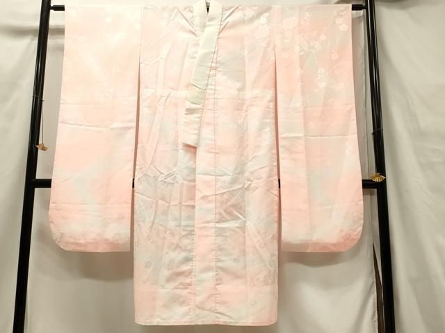 平和屋着物□振袖用長襦袢 無双仕立て 扇面花文 暈し染め 正絹