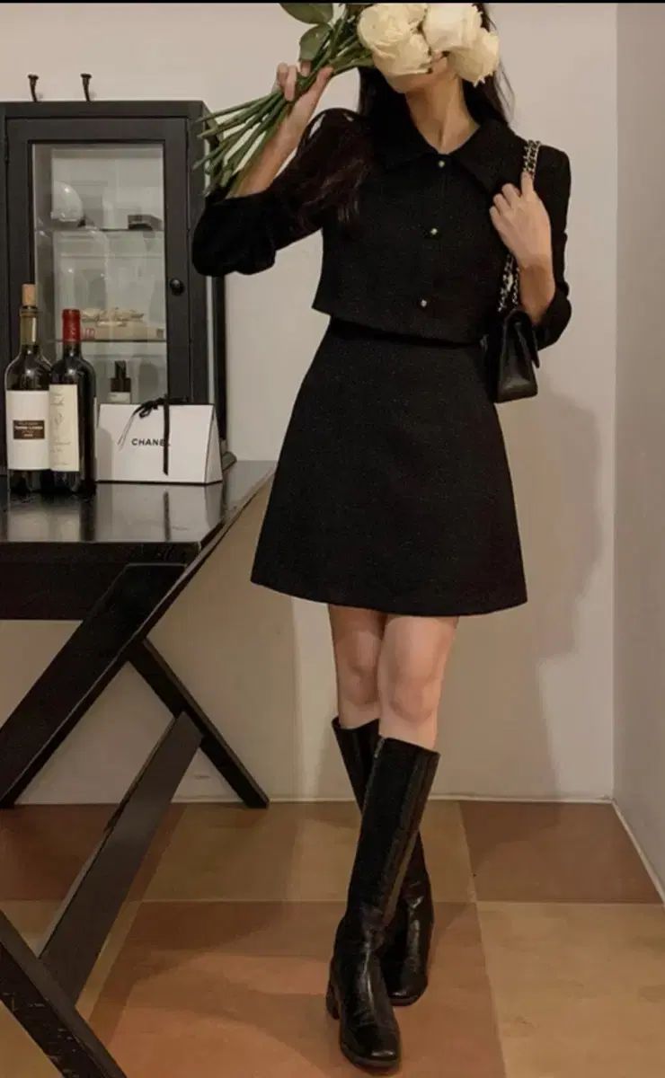 ツイード Aライン ONE PIECE 冬コーデ ゲストルック デートコーデ