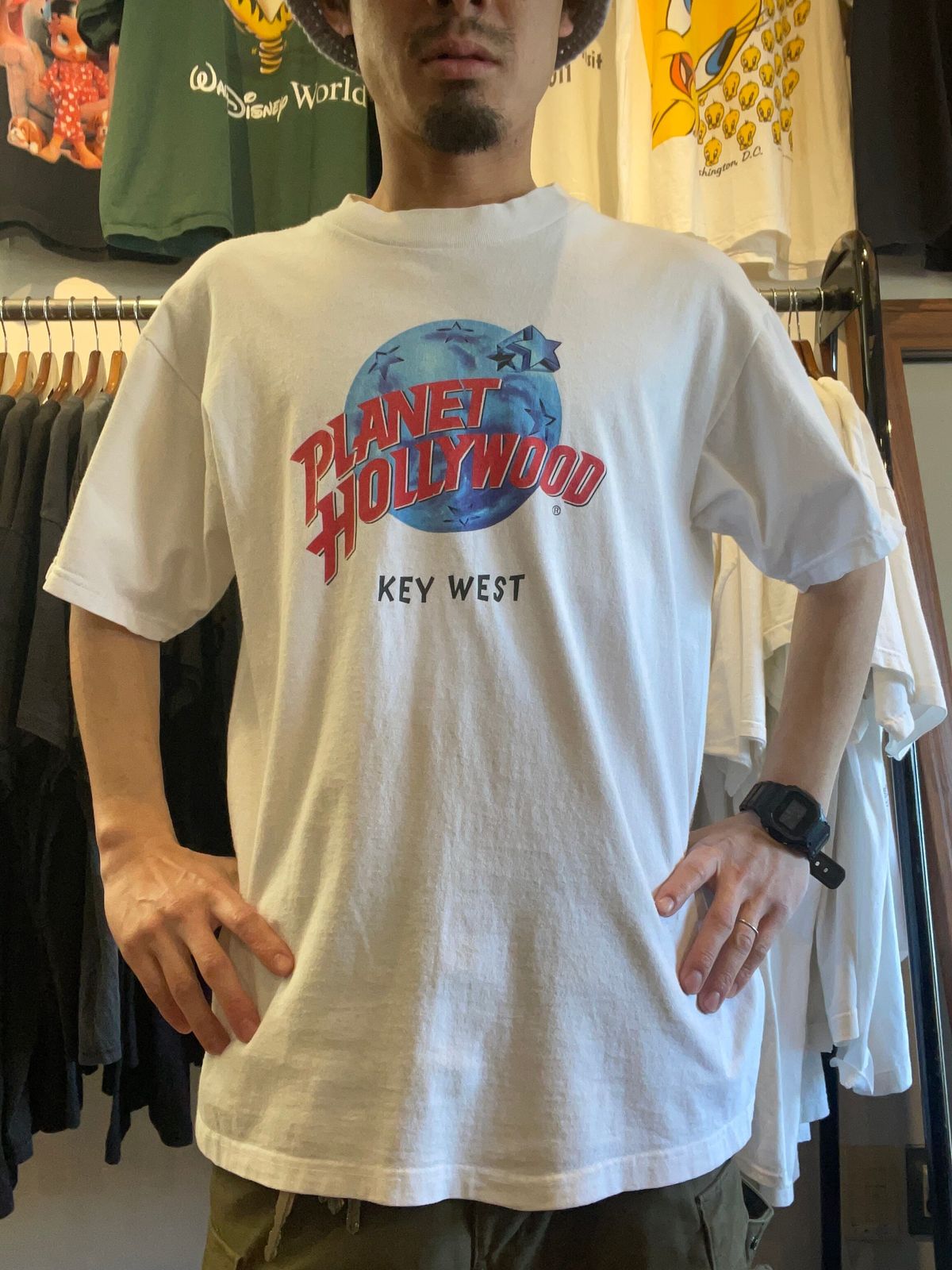 90s.planet hollywood print tee【ST051】