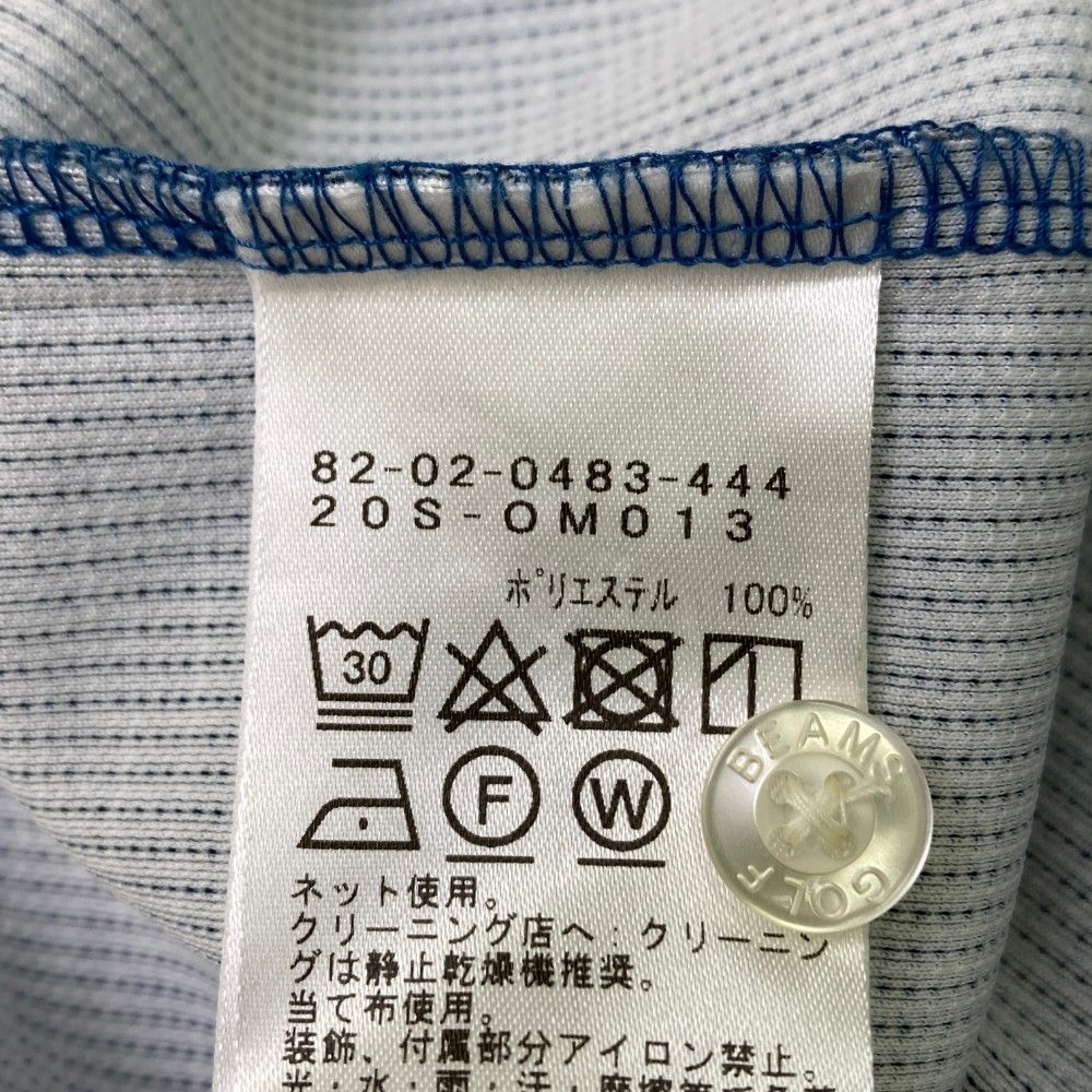 サイズ：L BEAMS GOLF ビームスゴルフ  半袖ポロシャツ ボタンダウン  ブルー系 [240101427142] ゴルフウェア メンズ ストスト サイズ：L BEAMS GOLF ビームスゴルフ 半袖ポロシャツ ボタン