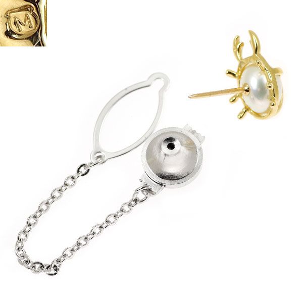 ミキモト K18YG 淡水真珠 ブローチ クワガタ 昆虫