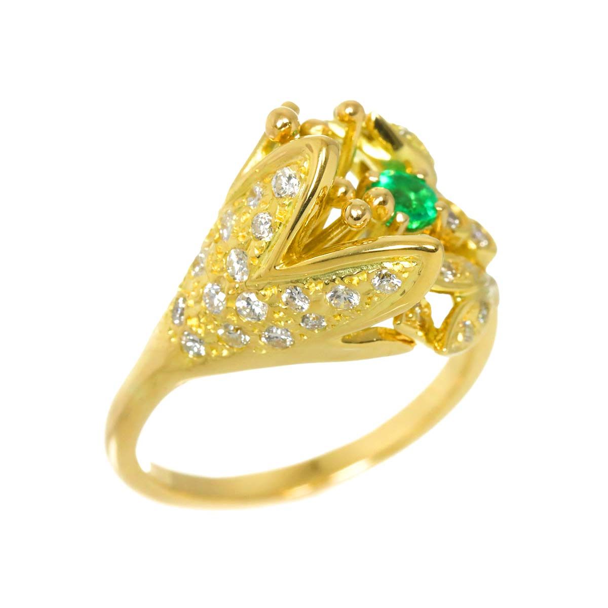 エメラルド ゴールドリング 楽天市場】『新春ポイント20倍』イエローゴールド (K18YG) エメラルド