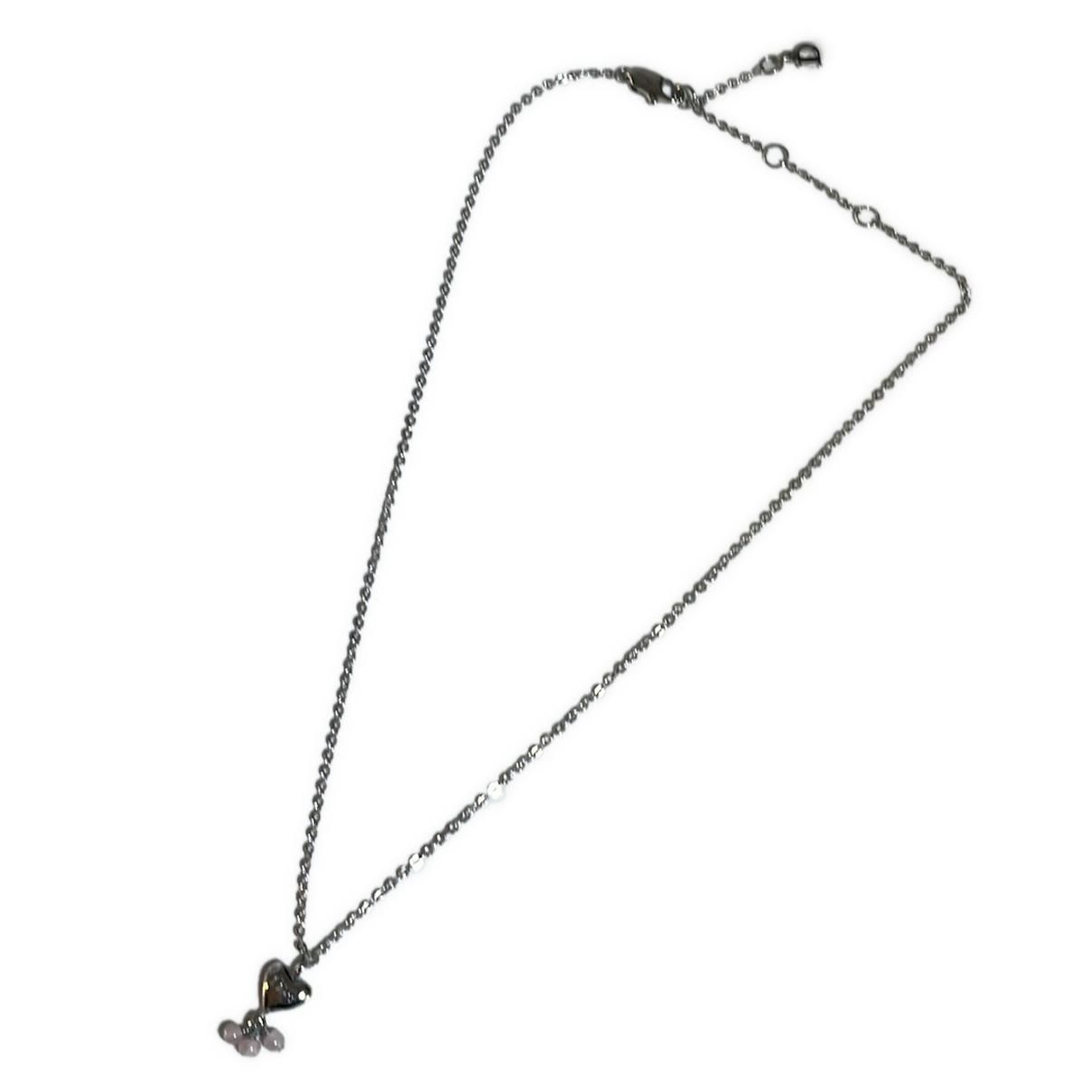 DIOR/ChristianDior(ディオール/クリスチャンディオール) ネックレス美品 - シルバー×ライトピンク ハート - メルカリ