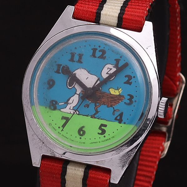 スヌーピー 手巻き ラウンド 青×緑文字盤 レディース腕時計 YSD - メルカリ