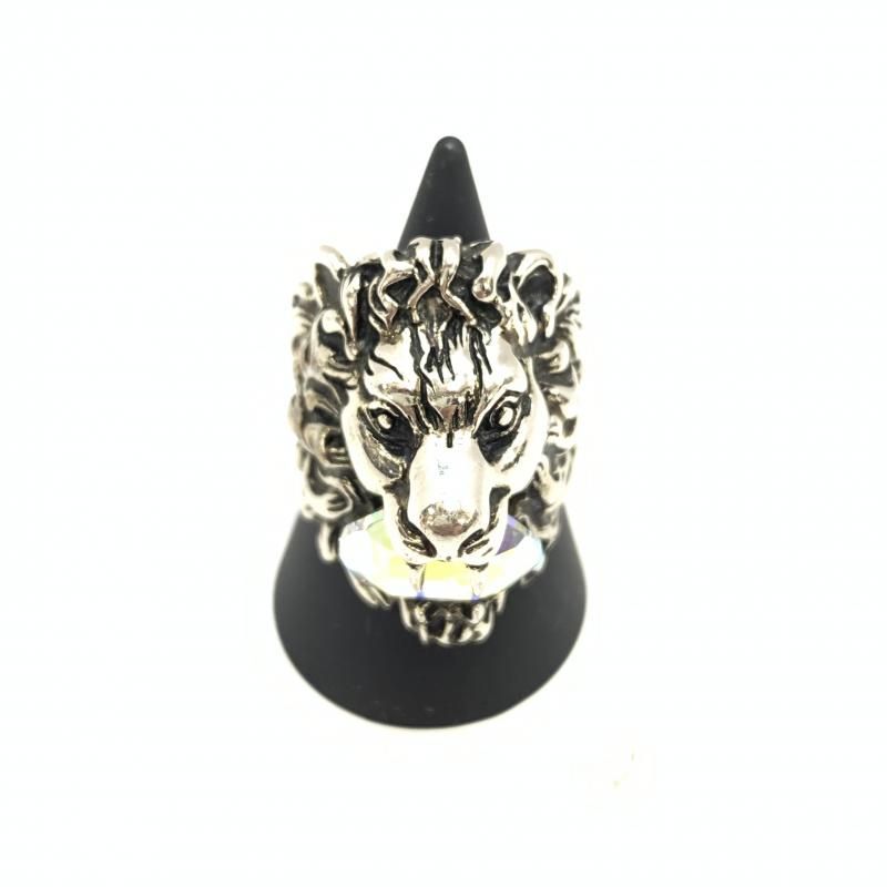 GUCCI ライオンヘッドストーンリング サイズ19 シルバー グッチ 92