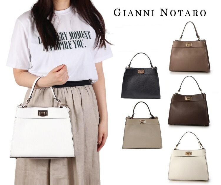 GIANNI NOTARO◆ ジャンニノターロ ハンドバッグ レザー セール】【GIANNI NOTARO /ジャンニ ノターロ 】レザー