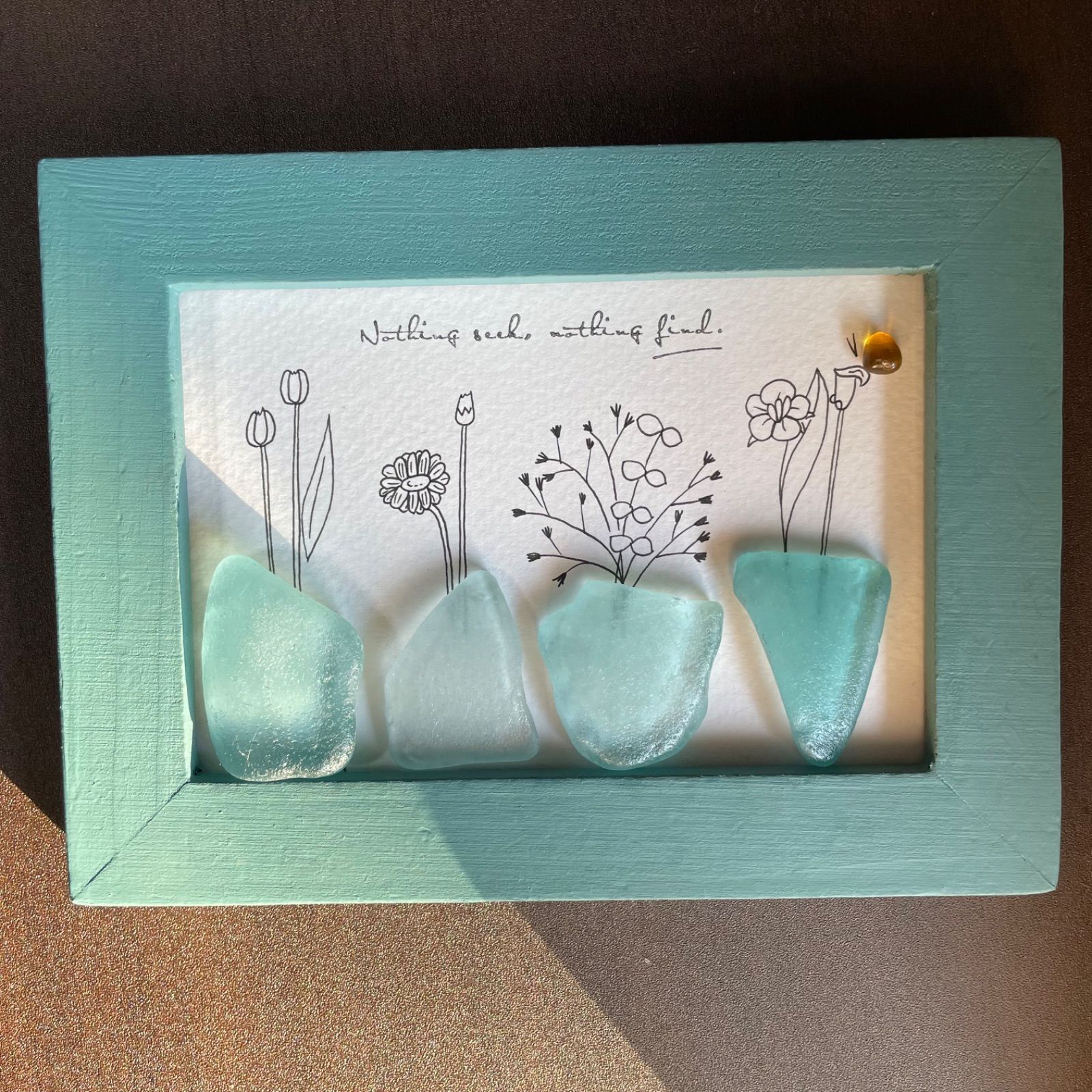 メルカリ ♡オーダー　シーグラスアート 人魚姫と帆船〜キラキラの海の底〜》シーグラスアート - メルカリ