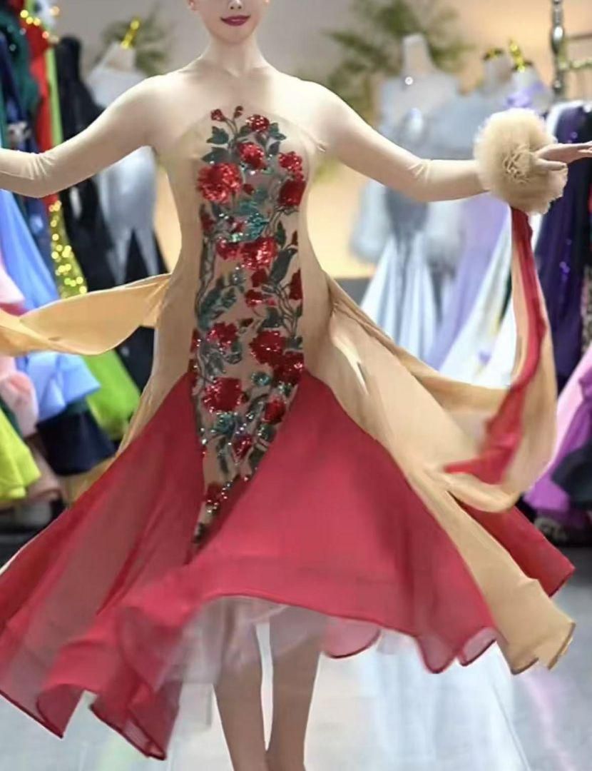 社交ダンスドレス ラテンドレス 競技 スタンダードドレス オーダーメイド 新品未使用社交ダンスドレス ラテンドレス 競技 スタンダードドレス