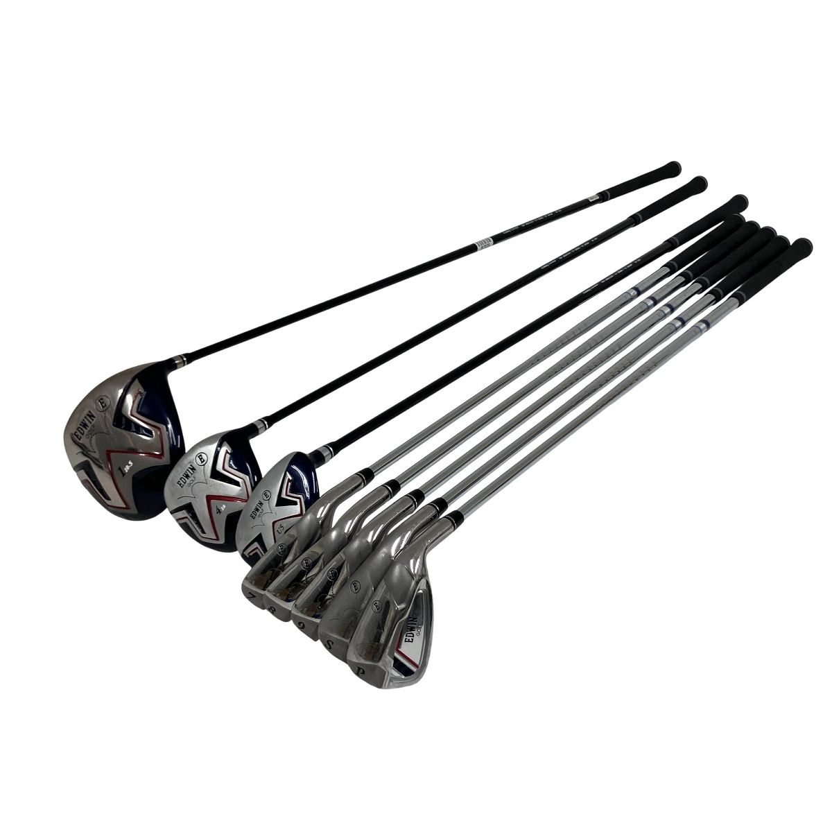 EDWIN GOLF ドライバー ウッド アイアン 計8本 キャディバッグセット ゴルフ クラブ エドウィン