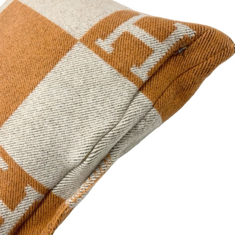HERMES エルメス クッション Hロゴ カシミヤ