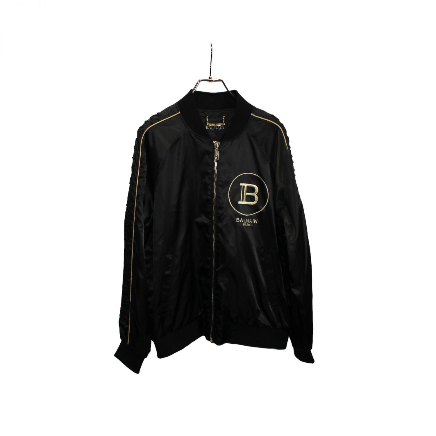 【中古】 BALMAIN バルマン  コート・ジャケット   【中古】BALMAIN バルマン コート・ジャケット ブルゾン バックロゴ ブラック Mサイズ 040 