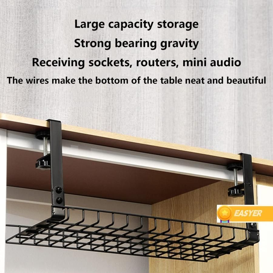デスクケーブル管理トレイの下にドリルスチールデスクケーブルオーガナイザーオフィスホームのためのホームケーブルオーガナイザー用ワイヤ