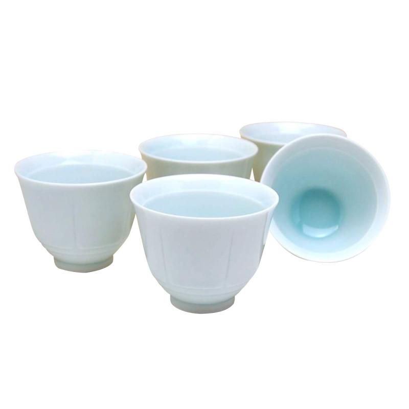 湯呑みセット 来客用 有田焼 青白磁 煎茶碗 ５客セット 化粧箱入り