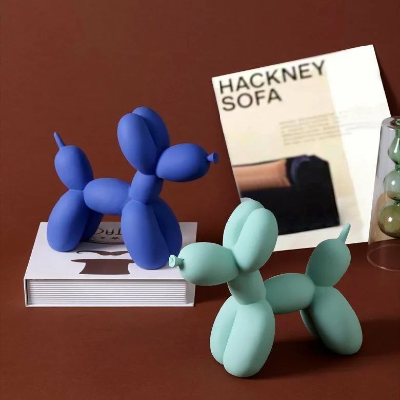 置物 インテリア 犬 ドック プードル ライトブルー オブジェ 北欧