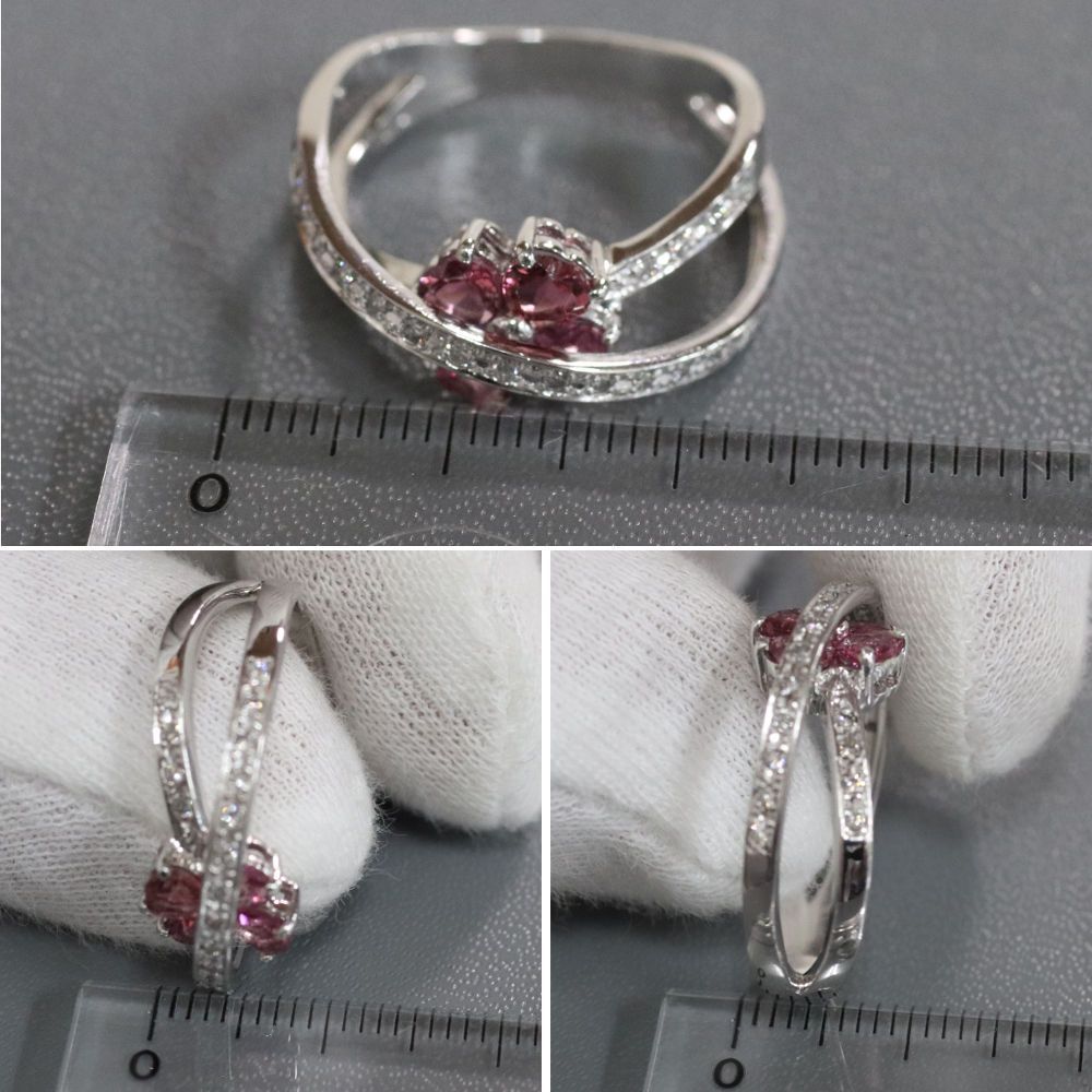 安い割引 新品、未使用 K18WGトルマリンリング D0.25 #16 5.0g リング ...