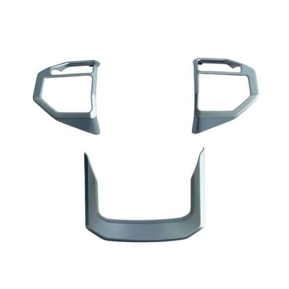 高品格♪ サテンシルバー ステアリング パネル カバー