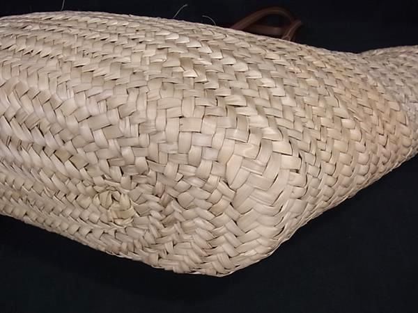 □極美品□ JIMMY CHOO ジミーチュウ MACY ラフィア×レザー トート