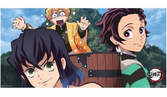 鬼滅の刃 ポートレイトバスタオル 炭治郎 - 善逸 - 伊之助 サイズ タテ約600mm×ヨコ約1200mm