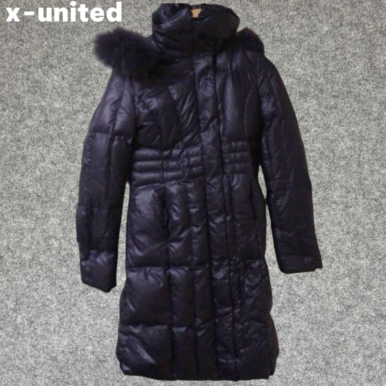 x-united フード付き ブラックダウンジャケット Mサイズ - メルカリ