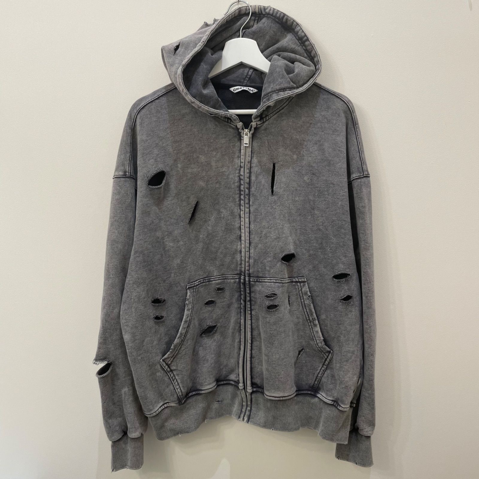 GIBBYCNA ギビクナ WASHED SWEAT PARKA & PANTS ダメージ加工