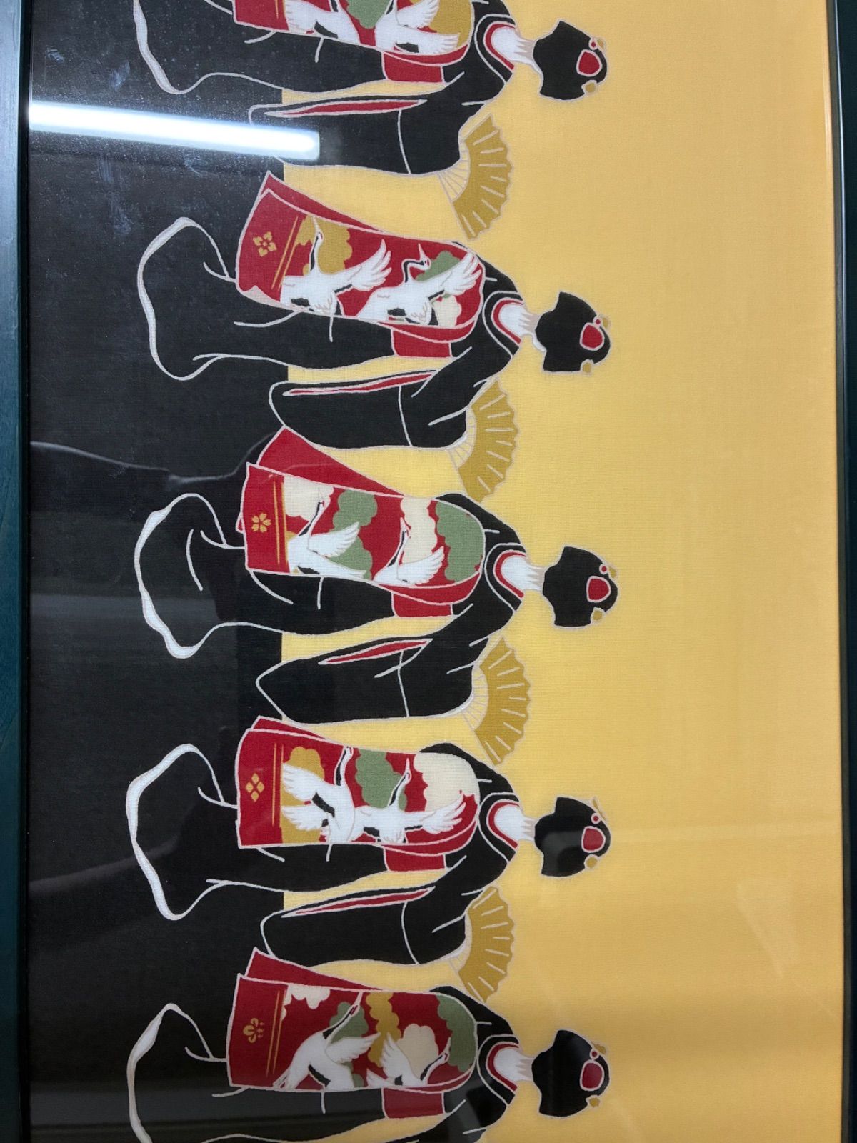 永楽屋　京都　手ぬぐい　灯籠と舞妓さん 額入り】永楽屋 舞妓の賑い 手ぬぐい 永楽屋 京都 手ぬぐい 灯籠と舞妓