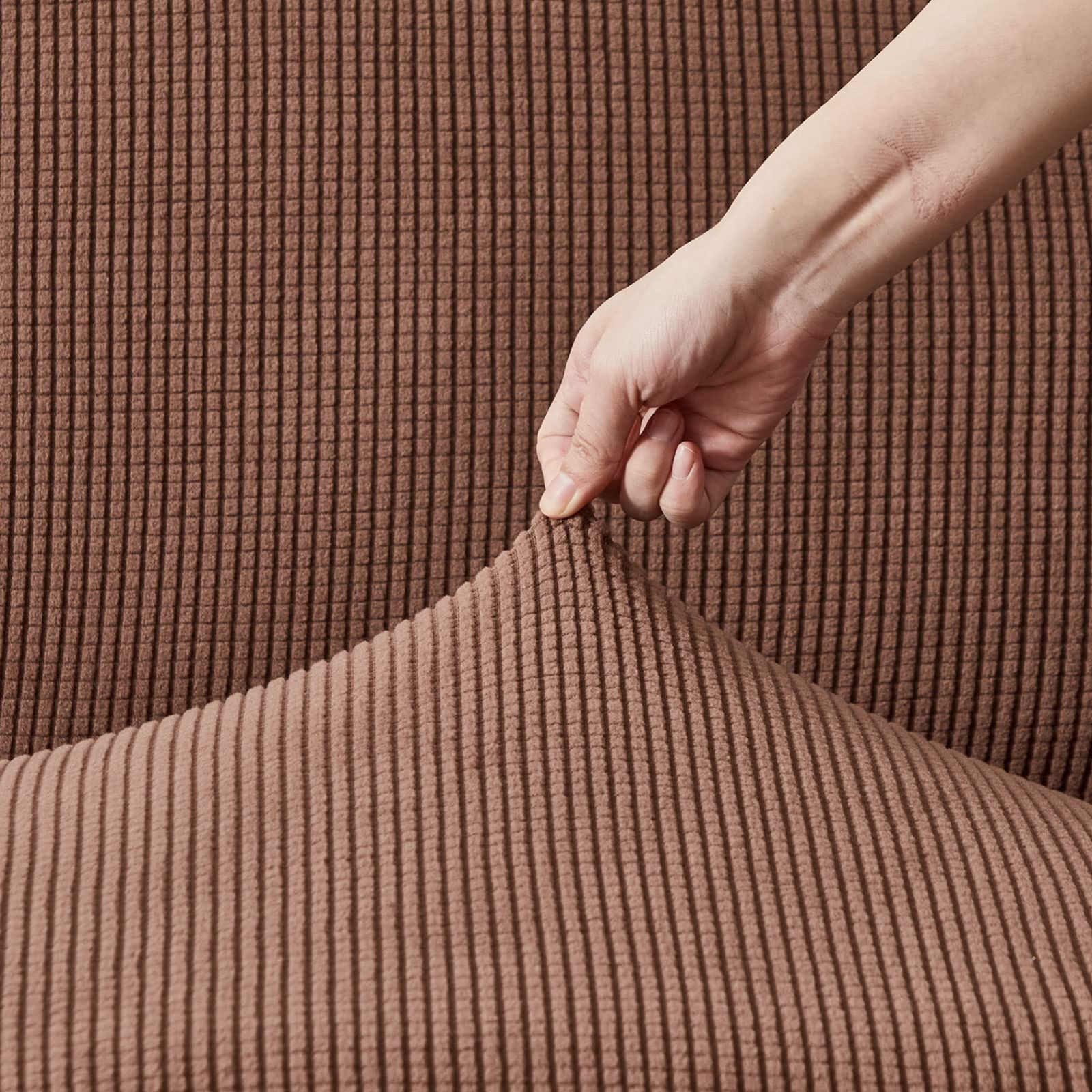 人気商品】肘付き 無地 北欧風 2人掛け ストレッチ フィットタイプ