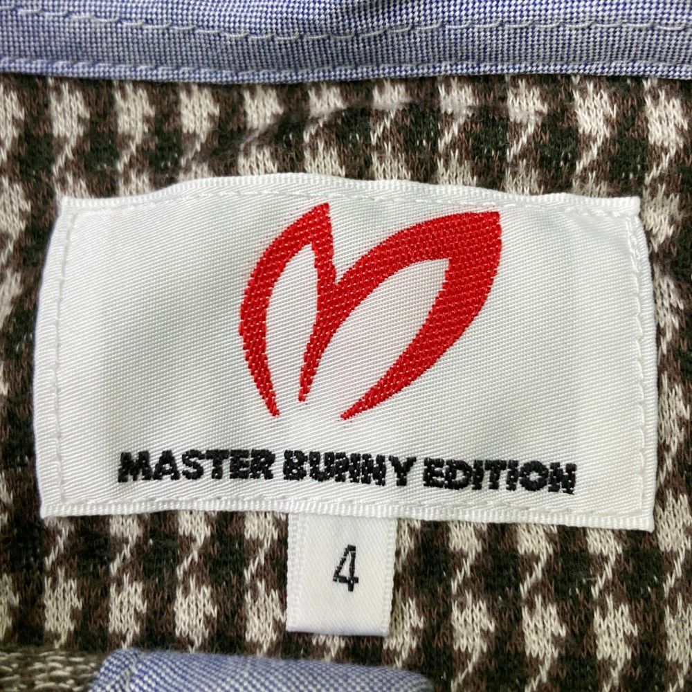 サイズ：4 MASTER BUNNY EDITION マスターバニーエディション  半袖ポロシャツ 千鳥 カーキ系 [240101442411] ゴルフウェア メンズ ストスト サイズ：4 MASTER BUNNY EDITION マスターバニーエディション