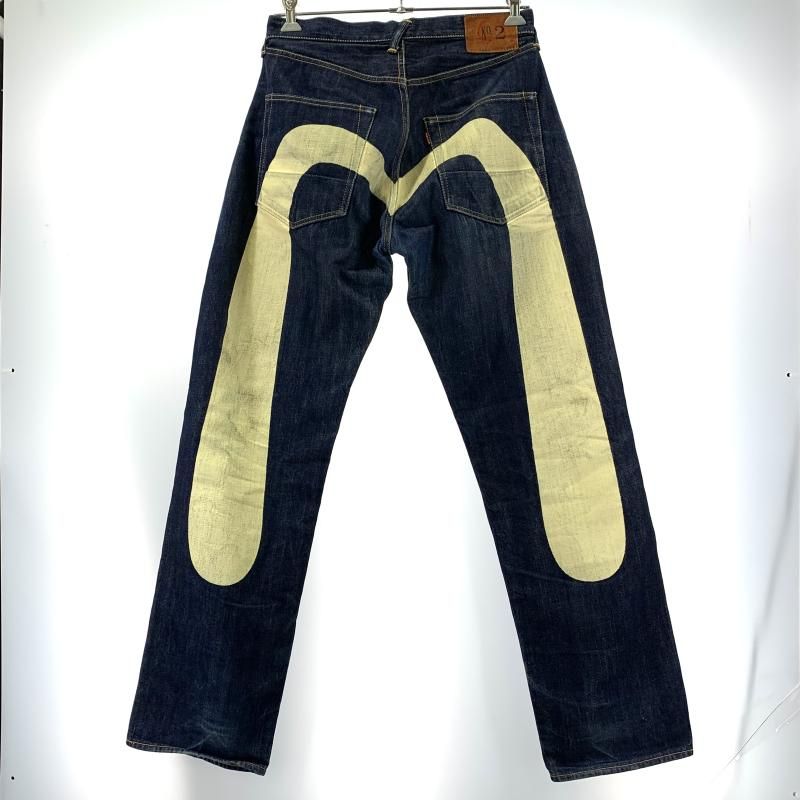 中古】EVISU カモメペイント ストレートデニムパンツ サイズW32