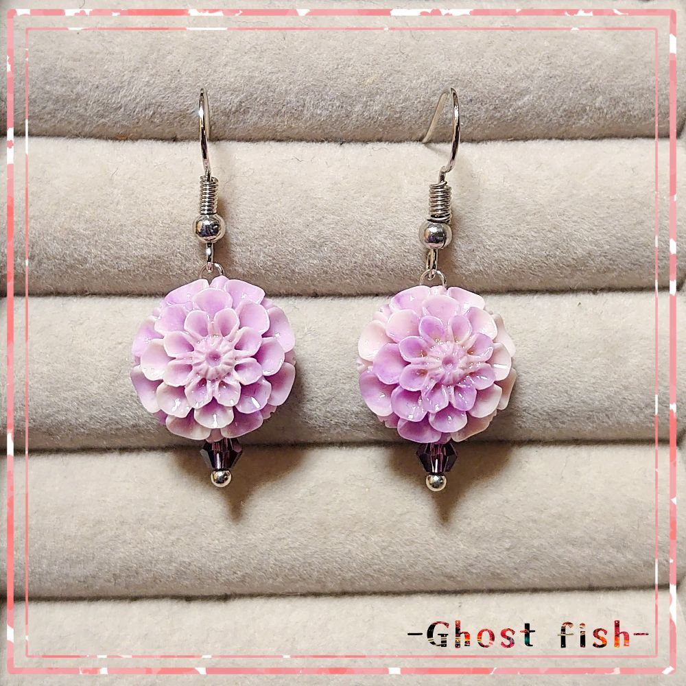 GF◇No.p-04〗珊瑚の蓮の花(ピアス) - メルカリ