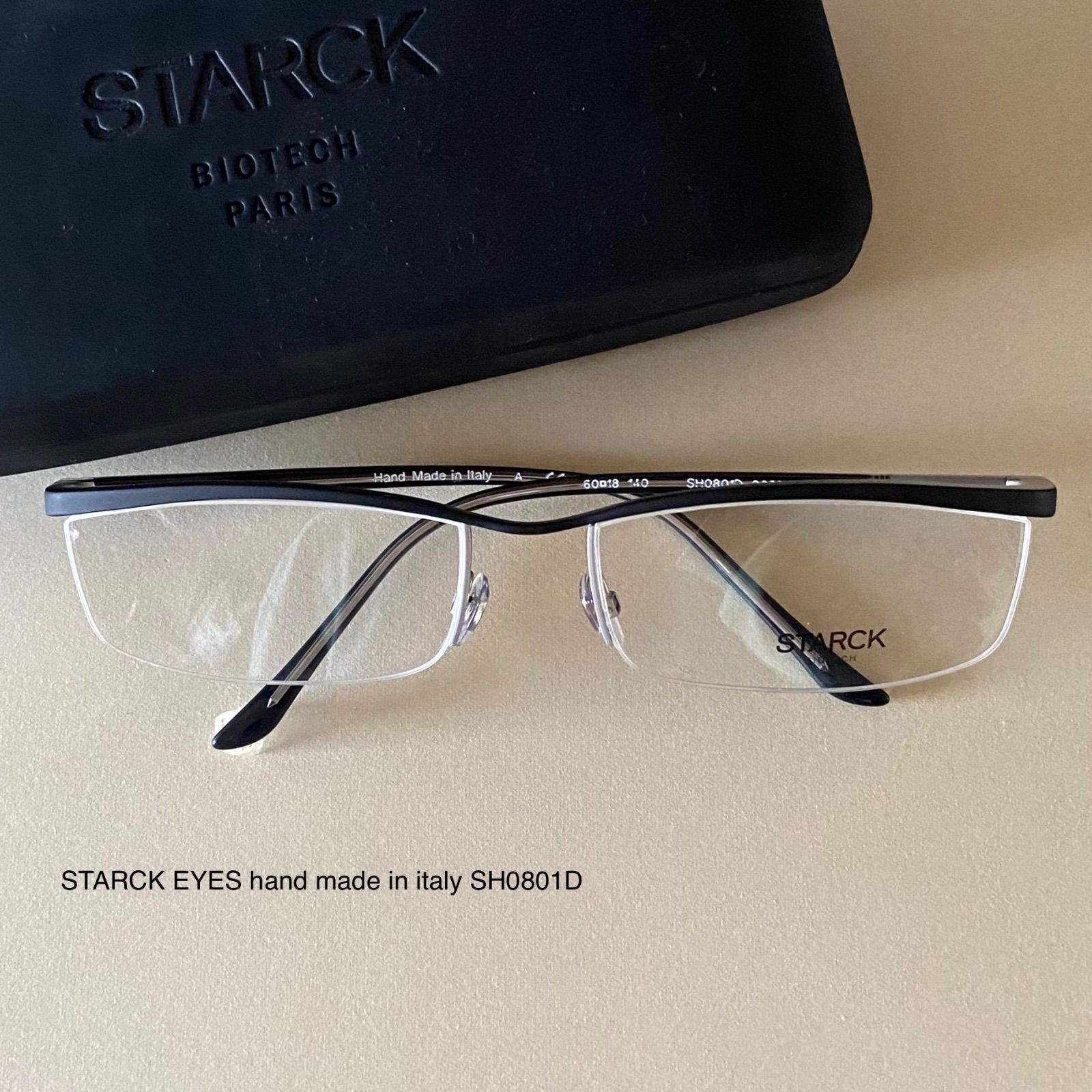 STARCK EYES/スタルクアイズ /PL0801（SH0801）/シャイニーガンメタル×ブラック/レンズ度無し/美品/GACKTさん愛用同モデル/海外購入品 アランミクリ スタルクアイズ PL0801 0009 STARCK EYES スタルクアイズ