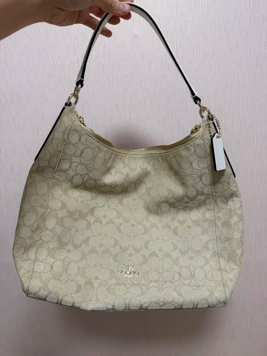 COACH シグネチャー ショルダーバッグ F58327 ライト カーキ HOBO BAG